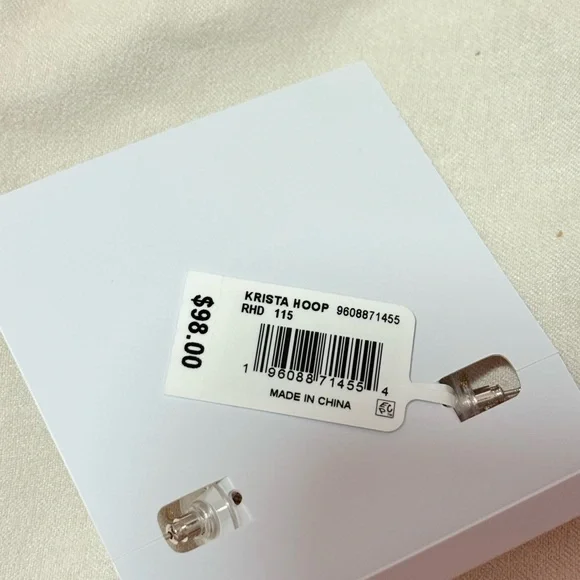 NWT Kendra Scott Krista Silver Hoop Earrings in White Mix with Pearls - Picture 9 of 9